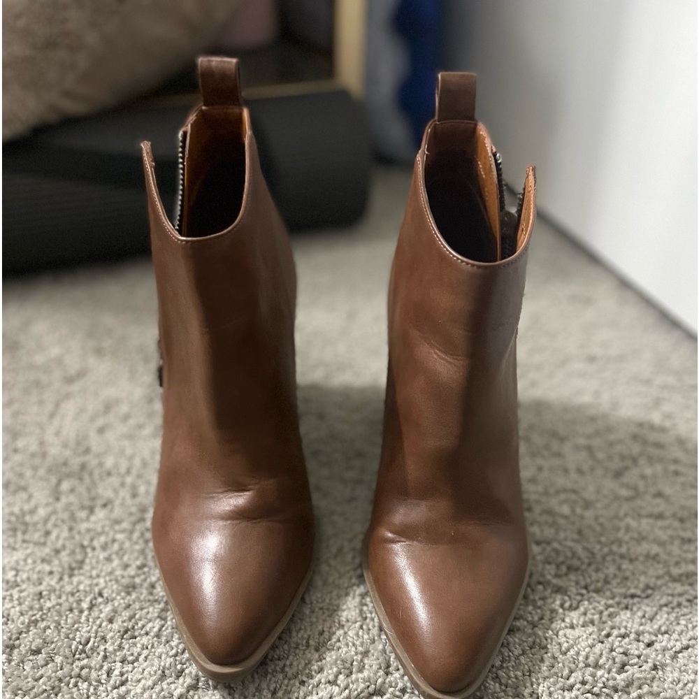 Brow leather ankle boots size 8.5